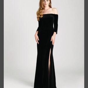 Allure Bridals Black Off-Shoulder Gown